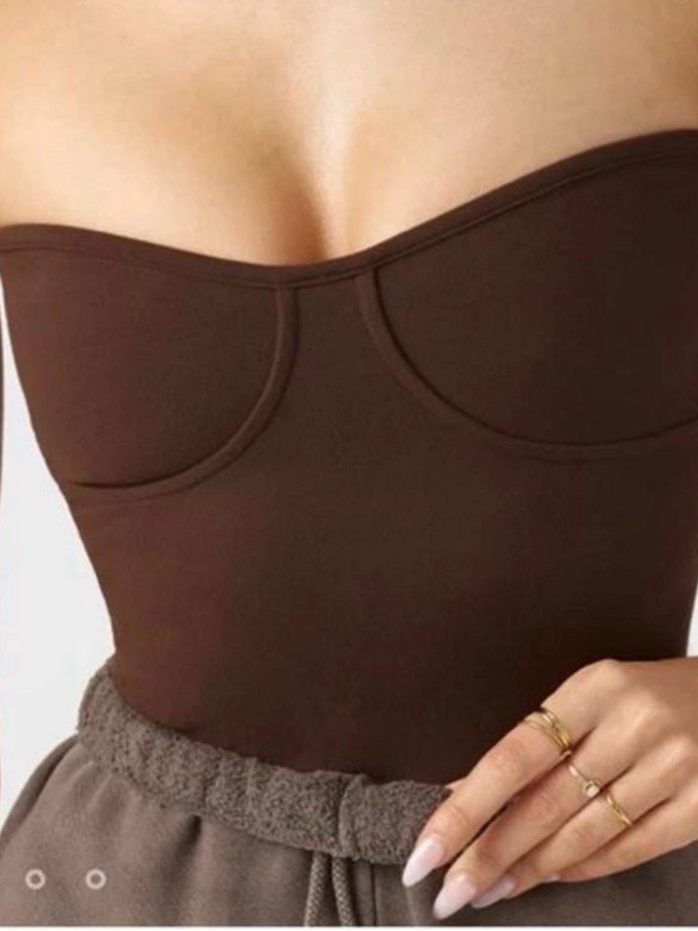 Joah Brown Strapless Seamless Bustier in Chocolate Brown